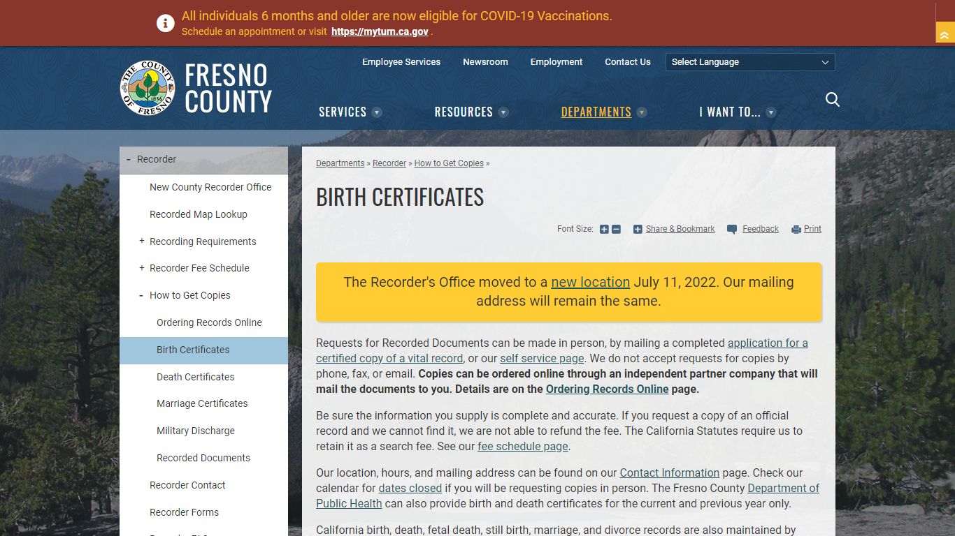 Birth Certificates | County of Fresno - Fresno County, California